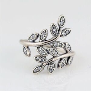 PANDORA SPARKLING LEAVES STERLING SILVER RING